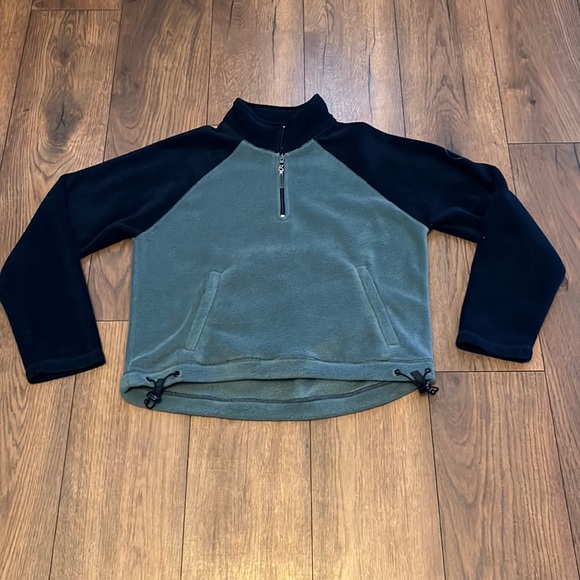 Vintage American eagle fleece pullover 1/4 zip cropped woman’s large - Picture 1 of 5
